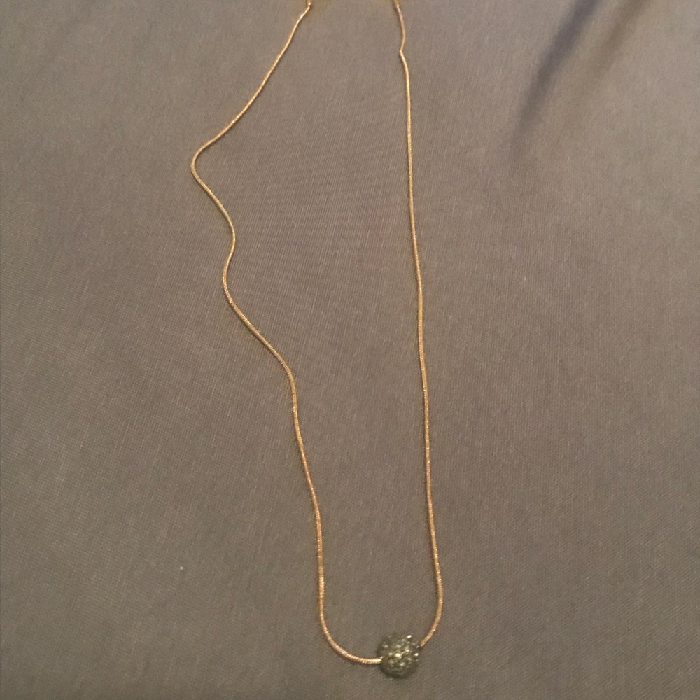 Michael Kors Gold Necklace with Black Pave Bead